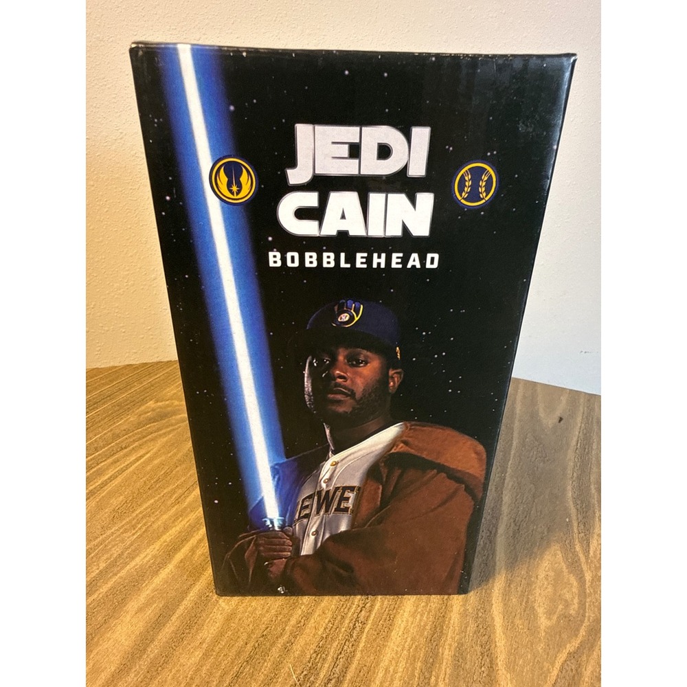 Milwaukee Brewers Jedi Cain Bobblehead Star Wars Night Black SGA Open Box